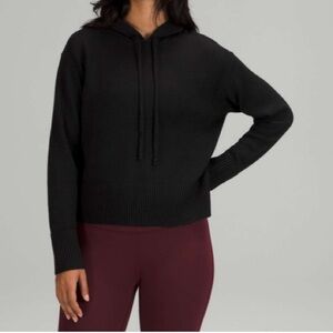 Lululemon Double Knit Sweater Black Hoodie XS Cashmere Blend